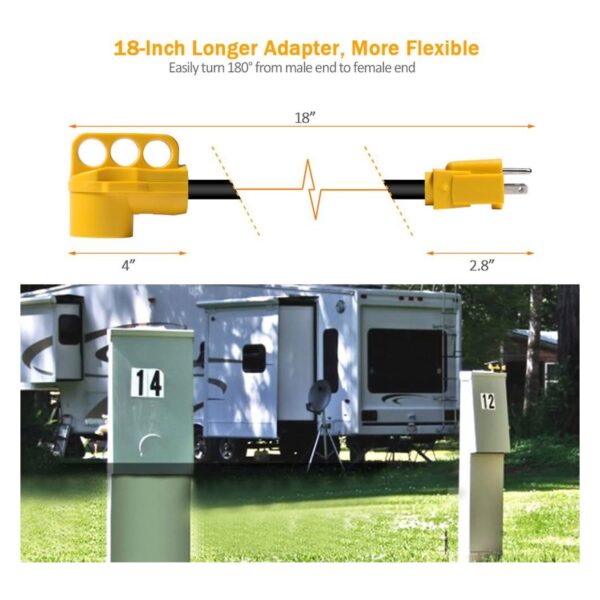 SnowyFox RV 15Amp to 50Amp Adapter - 15Male - Image 3