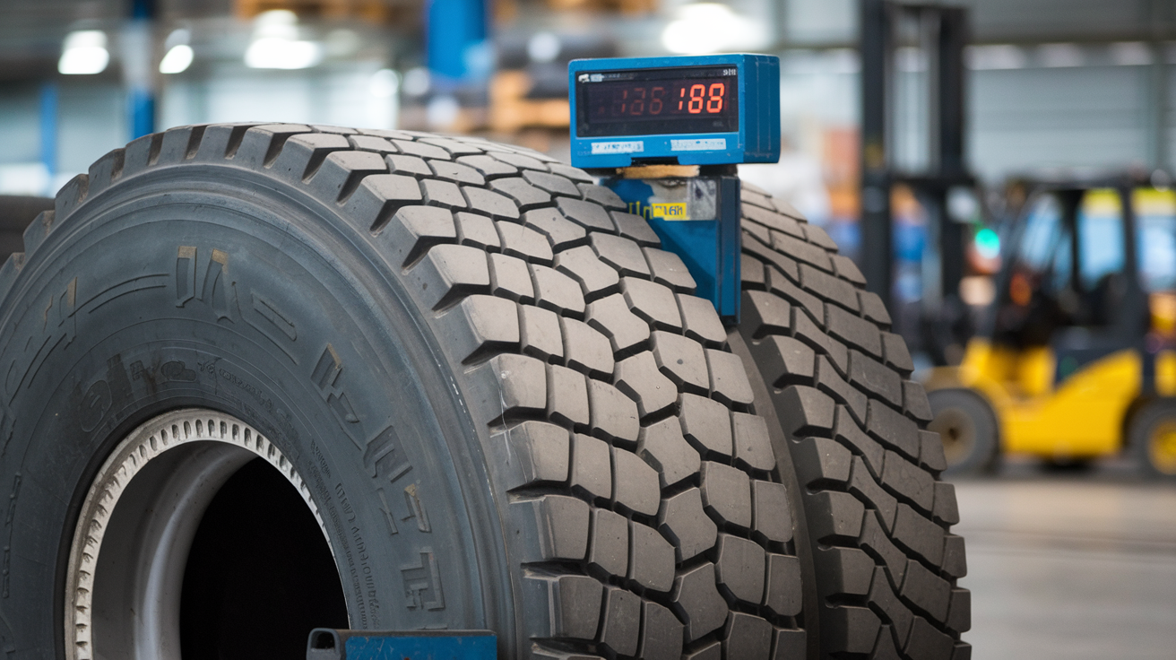 How much does a semi truck tire weigh?